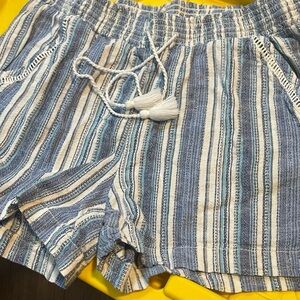 Briggs New York High Waist Blue and White Striped Shorts